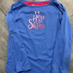 Under Armour Kids Long Sleeve Shirt in Blue and Pink